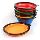 Plato De Goma Plegable Portátil De Mascotas Perro Y Gato Color Azul