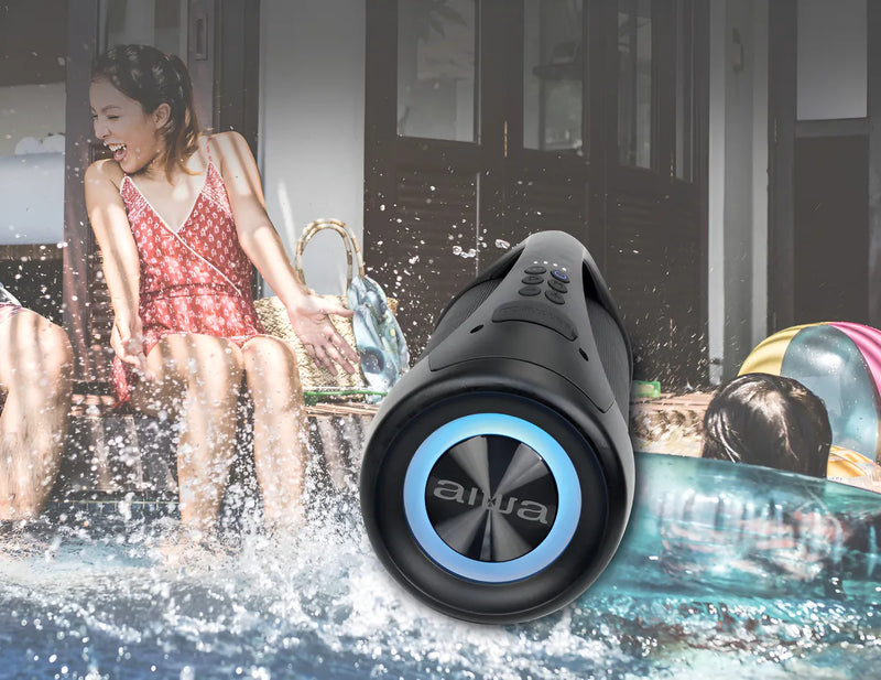 Parlante AIWA Bluetooth Portatil AWS600BT 50W RMS Boombox Color Negro