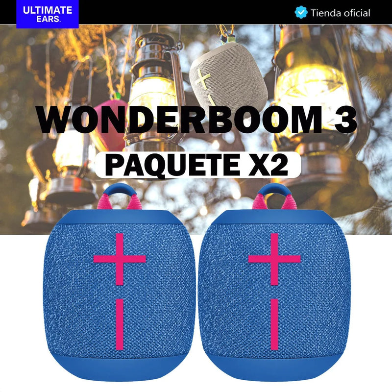 Ultimate Ears Wonderboom 3, Kit 2 Bocinas Impermeables, Blu Performance Blue