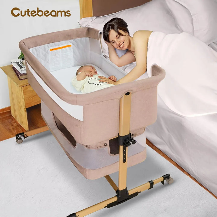 Cuna 3 En 1 Para Bebé Con Colchón Y Mosquitera Rosa