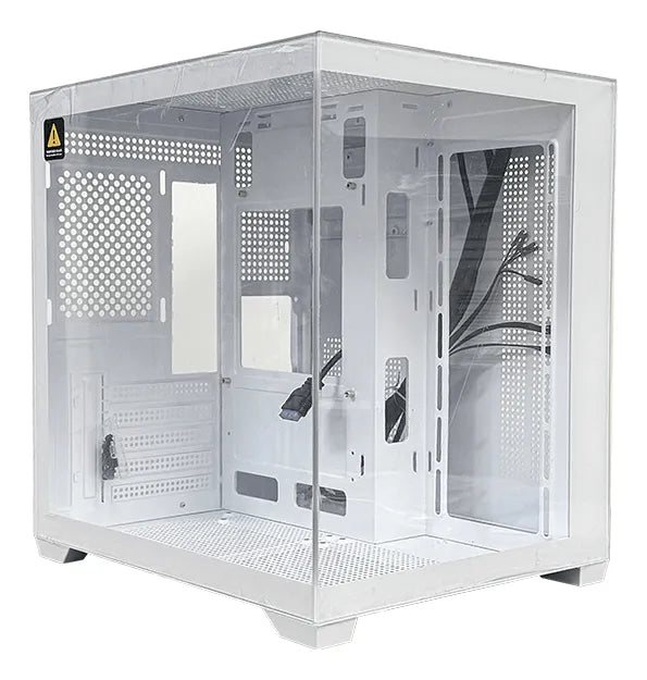 Gabinete Chasis Para Pc Gamer Pecera Argb Blanco + 3 Cooler