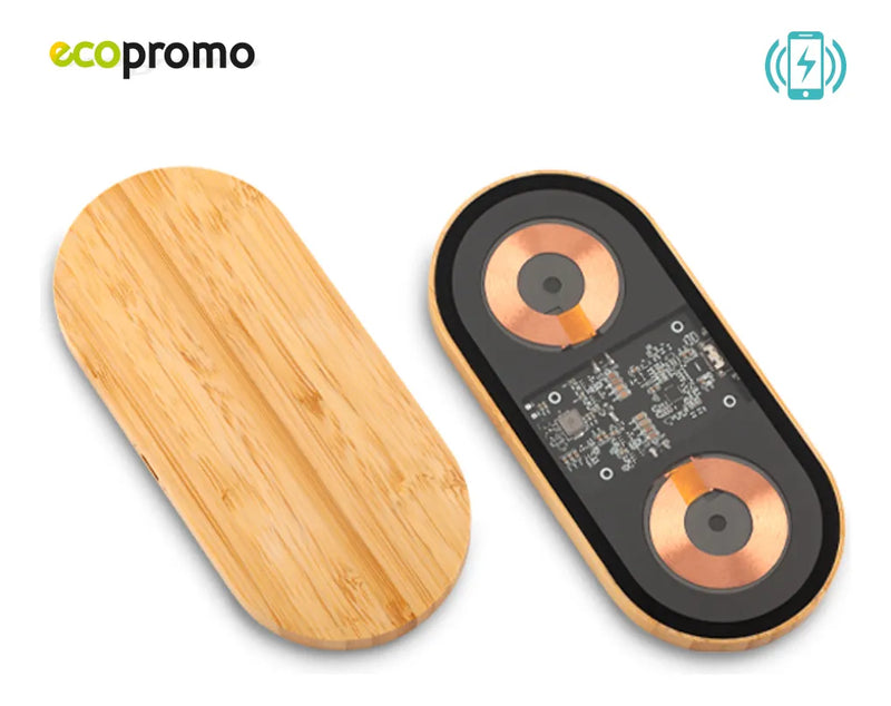 Cargador Inalambrico Coil Eco En Bambú Teléfonos Móviles