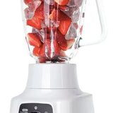 Licuadora Imusa Powermix Glass 1,25 L blanca con vaso de vidrio