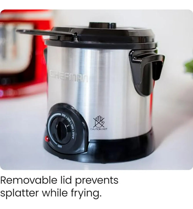 Freidora Chefman Con Canasta Removible, Antiadherente Y Exte