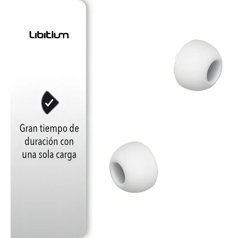 Audífonos Inalámbricos Bluetooth Libitium AUDI-B Color Blanco/Azul con Estuche de Carga