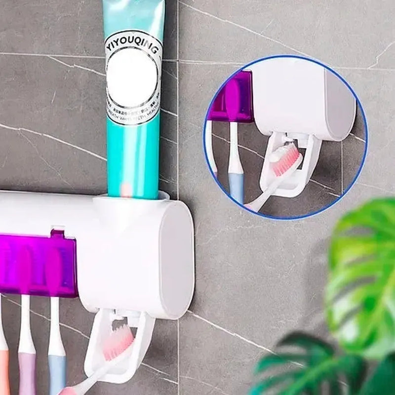 Soporte Esterilizador Cepillos Uv+dispensador Crema Recargab