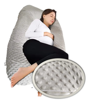 Cojin Almohada Embarazo Y Cuerpo Entero Tela Burbuja Gris Abrigados U