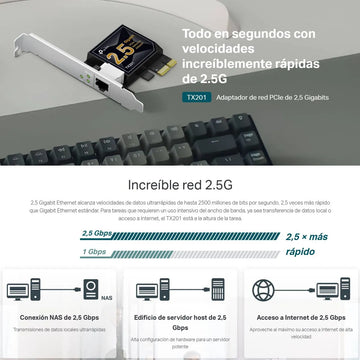 Tarjeta De Red Pci Express Tp-link Tx201 De 2.5 Gigabits