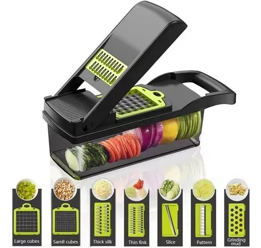 Mandolina Cortador Verduras Multi Picador Vegetales 15 En 1 Negro