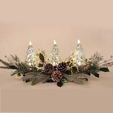 Centro De Mesa Navideño Ultra Elegante Con Luces Led