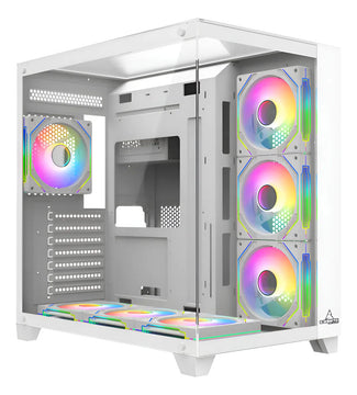 Chasis Gamer Crystal Cube Xl Blanco X7 Fan Argb Blanco