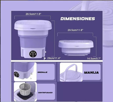 Mini Lavadora Portátil Lavadora World Morado