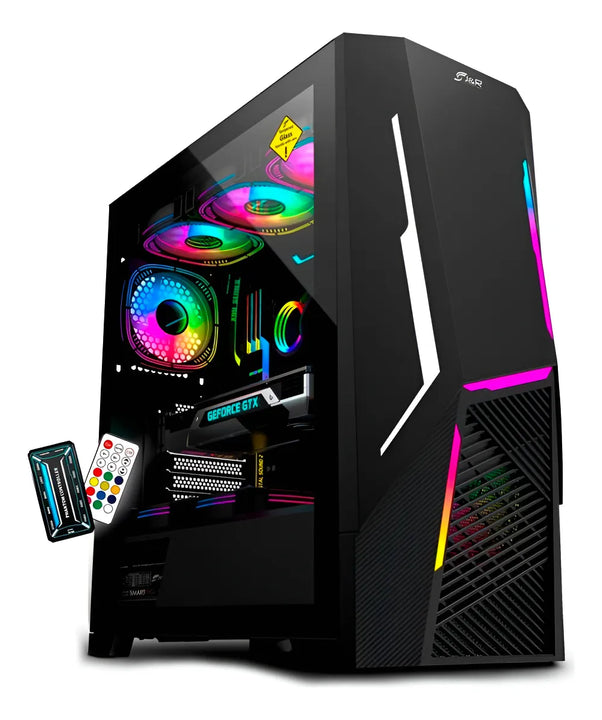 Chasis Gamer E-atx Jyr Jx124 Apolo Negro X5 Fan Argb