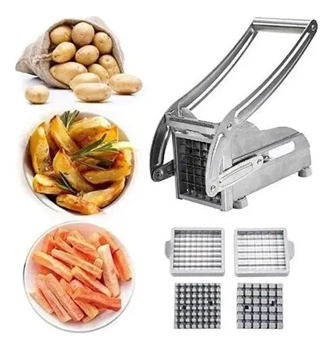 Cortador De Papas Fritas Verduras De Acero Inoxidable Plateado
