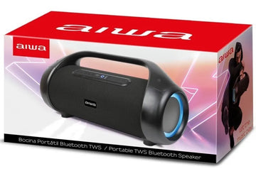 Bocina Portátil Aiwa Aws1000bt Negro Bluetooth 90W RMS Resistente al Agua con Luces LED