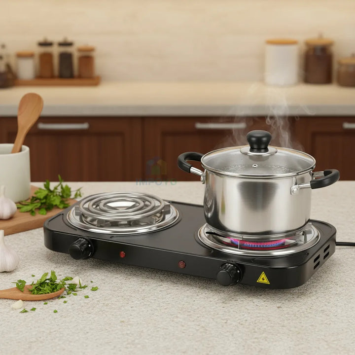 Fogon Eléctrico 2 Puestos Estufa 5 Niveles De Temperatura