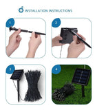 Extensión 200 Luces Navideñas Led Solar Qedertek 72 Pies