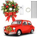 Adorno Navideño Para Coche Con Luces Led Y Lazo Rojo