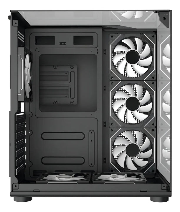 Chasis Gamer Iceberg Crystal Cube S Black 6 Fans Argb