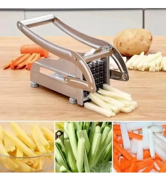 Cortador Picador Triturador De Papas Y Verduras Metálico Plateado