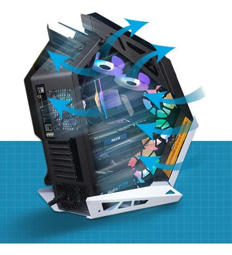 Chasis Caja Iceberg Mech One 5 Fan + Doble Tira Led M-rgb Blanco