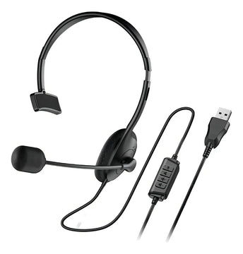 Audífono Genius Con Micrófono Hs-100u Mono Usb Color Negro