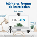 Webcam Camara Web Linkon 2k 1440p Usb Microfono + Tripode Color Negro