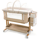 Bicystar Moisés Para Bebé 2 En 1 Con Ruedas, Cama Con Col. Color Oro