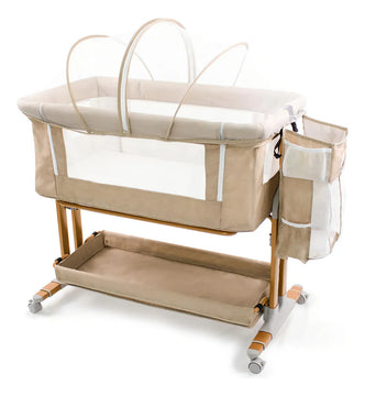 Bicystar Moisés Para Bebé 2 En 1 Con Ruedas, Cama Con Col. Color Oro