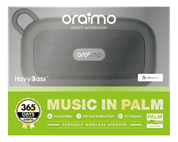 Parlante Inalámbrico Palm Oraimo Ip67 Bt Latentación Color Gris