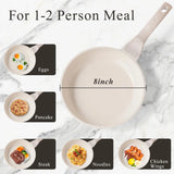 Sartén De Cerámica Antiadherente Blanca 20 Cm Para Inducción