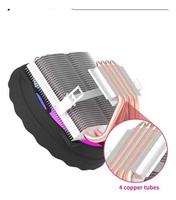 Aigo Ice400x 4 Tubos De Calor Ventilador Enfriador Cpu Rgb Negro