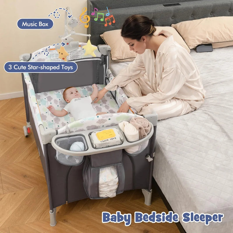 Moisés Cama 5 En 1 Con Cambiador Y Juego Para Bebés