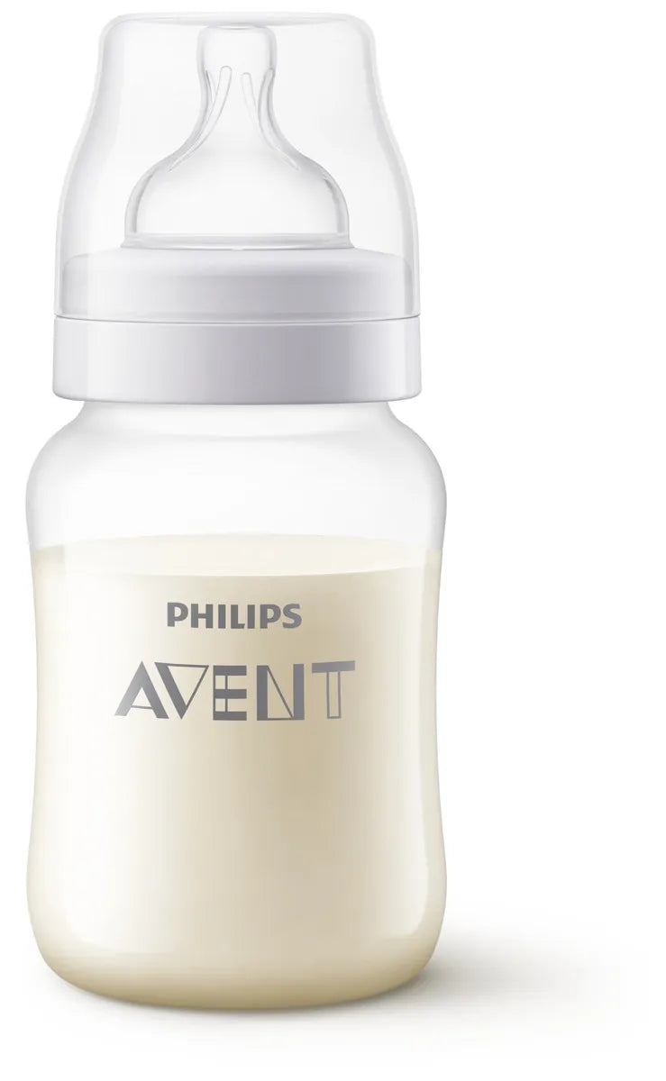 Tetero Avent Anti Cólicos 9oz 1m+ (Flujo 2) Decorado Jirafa sin BPA, Clinicamente Probado, modelo SCF821/12