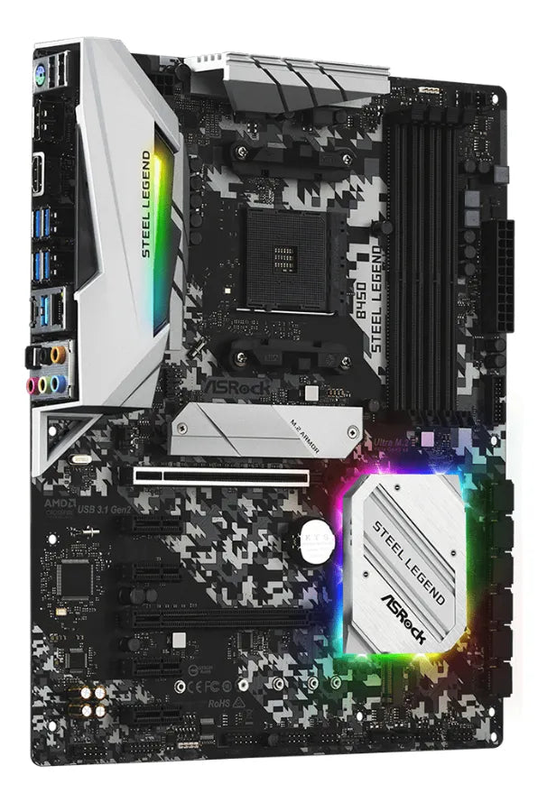 Motherboard Asrock B450 Steel Legend Amd Am4 Socket Ryzen Negro