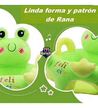 Sofá Almohada Asiento Cojin Silla Rana Aprender Sentar Portátil Felpa Suave Fácil Limpiar Seguro Cómodo Apoyo Perfecto Lindo Soporte Estable Mantener Postura Diseño Práctico Diversión Interactiva Bebé