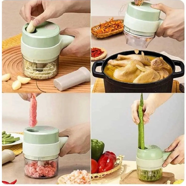 Cortadora Eléctrica Multifuncional De Verduras 4 En 1