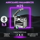 Audífonos Inalámbricos Gamer Bluetooth 5.3 M25 Táctil Hi-fi Gris