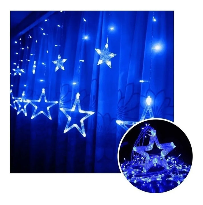 Extensión Luces Led Estrella Luz Decoración Navideña 3 Mts Azul