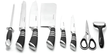 Set De Cuchillos Winsor 9 Pcs Color Plateado/Negro