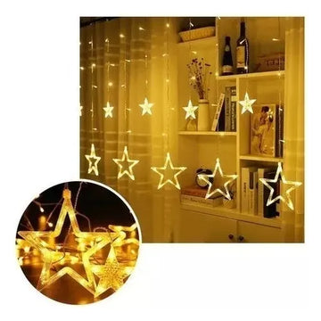 Extensión Luces Led Estrella Decoración Navideña Cálida Arbo Cálida