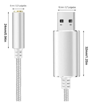 Tarjeta De Audio Sonido Y Micrófono Externa Usb A Jack 3.5mm
