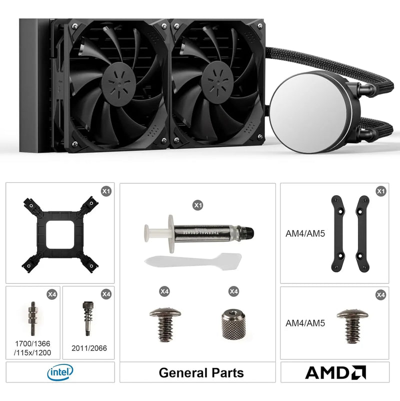 Refrigeración Líquida Aio 240 Mm Uphere Negro