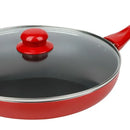 Sartén Premium Antiadherente Con Tapa De Vidrio 20cm Rojo