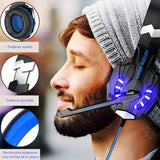 Audífonos gamer Kotion Each G9000 black y blue con luz azul LED
