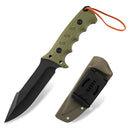 Jasni Cuchillo De Caza De Supervivencia Con Funda, Acero Ino