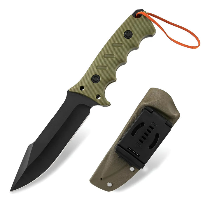 Jasni Cuchillo De Caza De Supervivencia Con Funda, Acero Ino