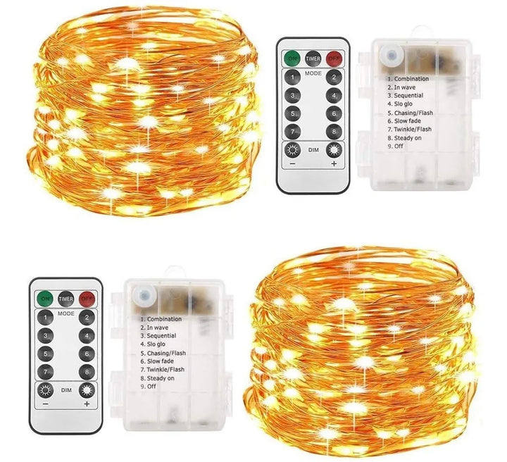 Set 2 Extensiones 100 Luces Navideñas Led Qishi 33 Pies