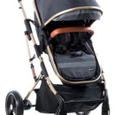 Coche Bebé Moises Plegable Ebaby Color Gris Oscuro Chasis Dorado