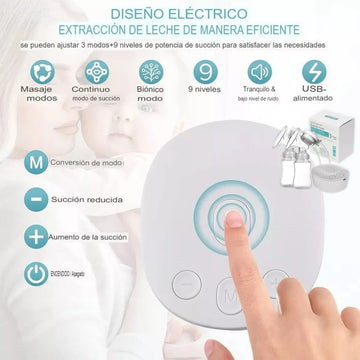 Extractor Doble Portatil Leche Materna Automatico Electrico